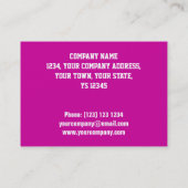 Carte de visite rose de "PASSAGE de VIP" de (Dos)