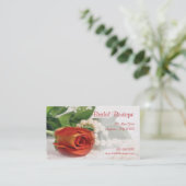 Carte de visite rose de perles (Debout devant)