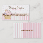 Carte de visite rose de petit gâteau de (Devant / Derrière)