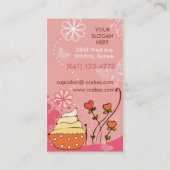 Carte de visite rose de petits gâteaux (Dos)