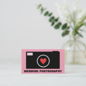 Carte de visite rose de photographie de mariage (Debout devant)
