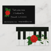 Carte de visite rose de piano (Devant / Derrière)