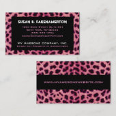 Carte de visite rose de poster de animal de (Devant / Derrière)