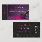 Carte de visite rose de poudre de brosse de (Devant / Derrière)