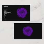 Carte De Visite Rose de pourpre. Fond noir (Devant / Derrière)