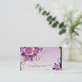 Carte De Visite Rose de prairie à fleurs violettes (Debout devant)