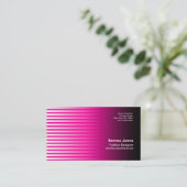 Carte de visite rose de rayure (Debout devant)