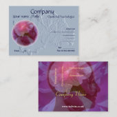 Carte de visite rose de relief de sembler (Devant / Derrière)