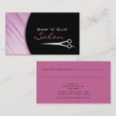 Carte de visite rose de rendez-vous de salon de (Devant / Derrière)