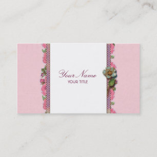 Carte de visite rose de ruban (rose)