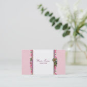 Carte de visite rose de ruban (rose) (Debout devant)