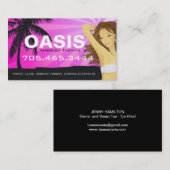 Carte de visite rose de salon de bronzage (Devant / Derrière)