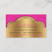 Carte de visite rose de salon de coiffeur de (Dos)