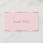 Carte De Visite Rose de script manuscrit moderne Gold Chic Modèle (Devant)