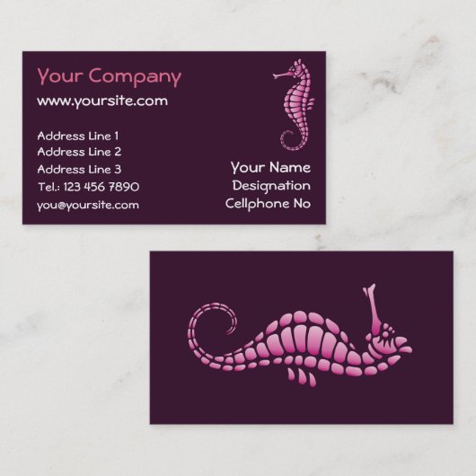 Carte De Visite Rose de Seahorse (Devant / Derrière)