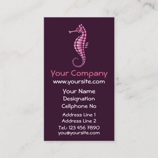 Carte De Visite Rose de Seahorse (Devant)