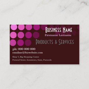 Carte de visite rose de sites