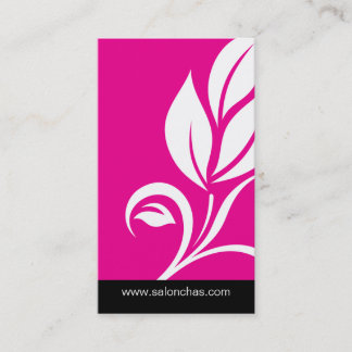 Carte de visite rose de spa de salon de feuille