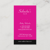 Carte de visite rose de spa de salon de feuille (Dos)