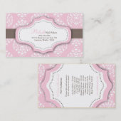 Carte de visite rose de technicien de clou de la (Devant / Derrière)