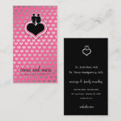 Carte De Visite Rose de thérapeute de 311 mariages (Devant / Derrière)