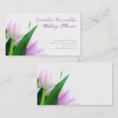 Carte de visite rose de tulipes (Devant / Derrière)