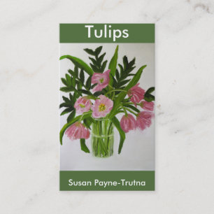 Carte de visite rose de tulipes