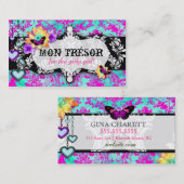 Carte De Visite Rose de turquoise de la CHROMATOGRAPHIE GAZEUSE | (Devant / Derrière)