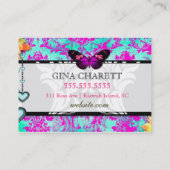 Carte De Visite Rose de turquoise de lundi Trésor de (Dos)