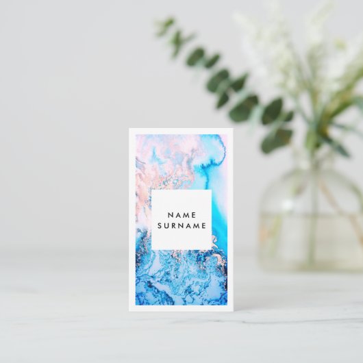 Carte de visite rose de verticale d'aquarelle (Debout devant)