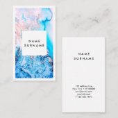 Carte de visite rose de verticale d'aquarelle (Devant / Derrière)