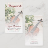 Carte de visite rose de violon (Devant / Derrière)