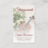 Carte de visite rose de violon (Devant)