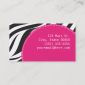 Carte de visite rose de zèbre (Dos)