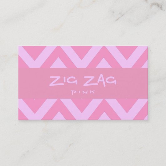 Carte De Visite Rose de zigzag (Devant)