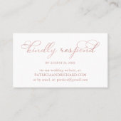 Carte De Visite Rose Delicy Gold Script Mariage en ligne RSVP (Devant)