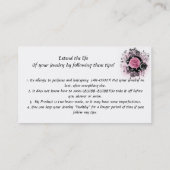 Carte De Visite rose-dentelle-frontière (Dos)