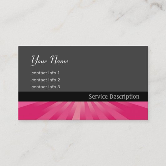 Carte De Visite Rose d'enveloppe de lueur de rayure (Devant)