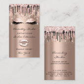 Carte De Visite Rose des gouttes de maquillage professionnel (Devant / Derrière)