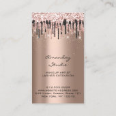 Carte De Visite Rose des gouttes de maquillage professionnel (Dos)