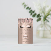 Carte De Visite Rose des gouttes de maquillage professionnel (Debout devant)