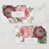 Carte de visite Rose des grandes fleurs rouges ros (Devant / Derrière)