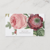 Carte de visite Rose des grandes fleurs rouges ros (Dos)