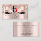 Carte De Visite Rose des lecteurs de logo de l'artiste de maquilla (Devant / Derrière)