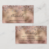 Carte De Visite Rose d'événement Influencer Rose Gold Glass (Devant / Derrière)