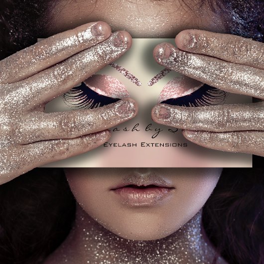 Carte De Visite Rose d'extension des cils de l'artiste maquillage