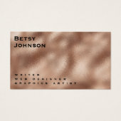 Carte de visite rose d'huile métal or (Devant)