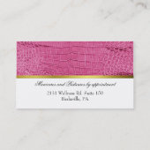 Carte de visite rose d'impression d'alligator (Dos)