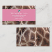 Carte De Visite rose d'impression de girafe avec le diamant en (Devant / Derrière)