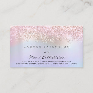 Carte De Visite Rose d'instruction post-soins Holographi